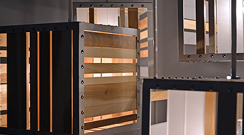 Jason Peot, Centers (series), light, wood aluminum, electrical components, dimensions variable